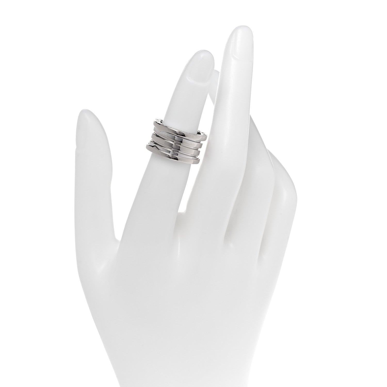 Bulgari 18K White Gold B.Zero1 Four-Band Ring 50 5.25 2 of 6