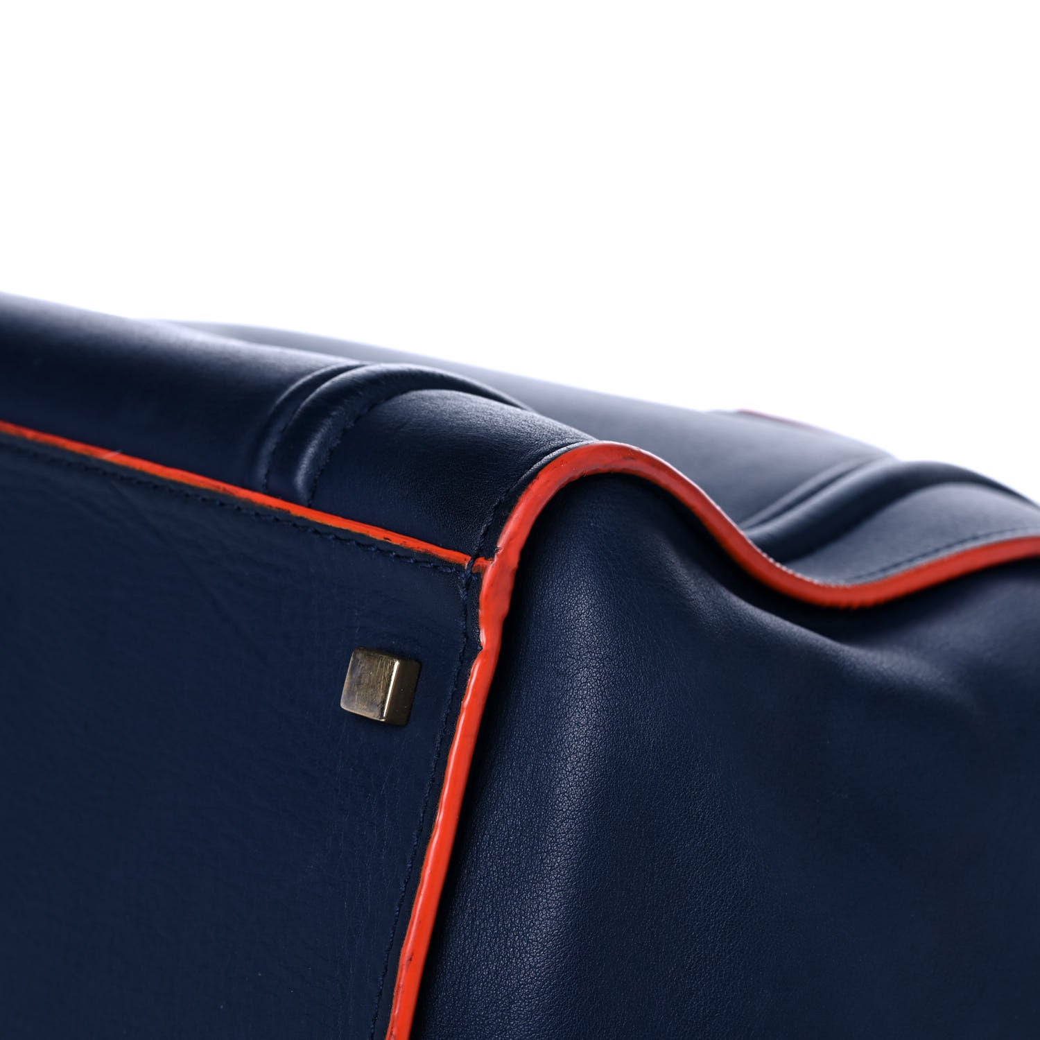Celine Supple Calfskin Large Phantom Luggage Navy Blue Orange 12 of 13