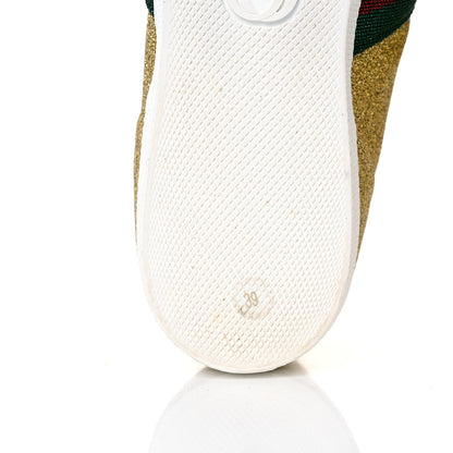 Gucci Glitter Web New Bright High Top Sneakers 39 Oro 12 of 15