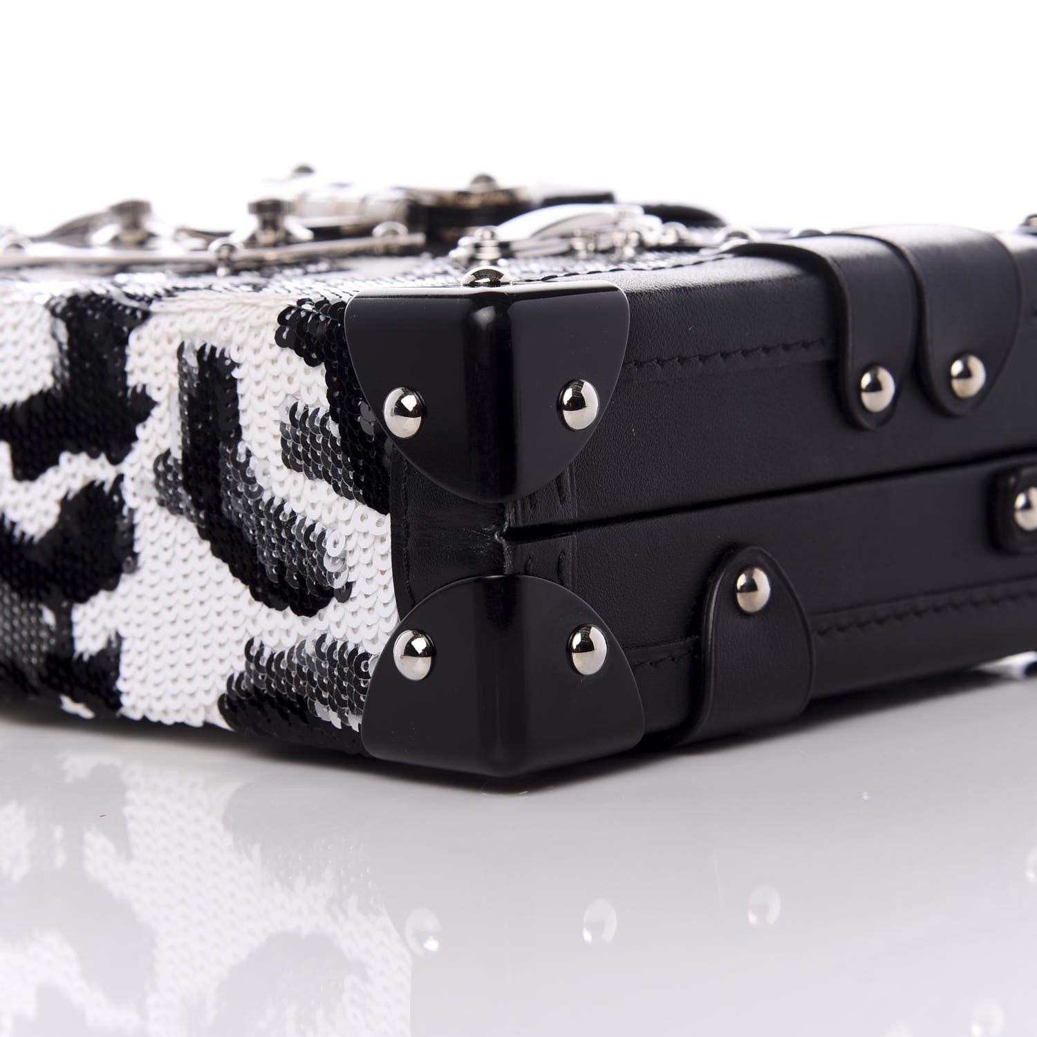 Louis Vuitton Sequins Leopard Petite Malle Black Gris 7 of 8