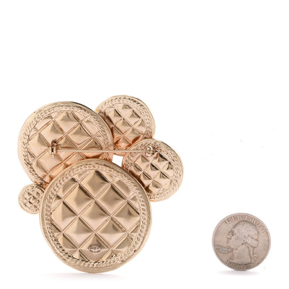 Chanel Metal Quilted CC Medallion Brooch Gold 2 of 4