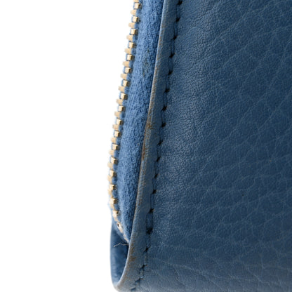 Gucci Pebbled Calfskin Bamboo Tassel Zip Around Wallet Blue 11 of 12