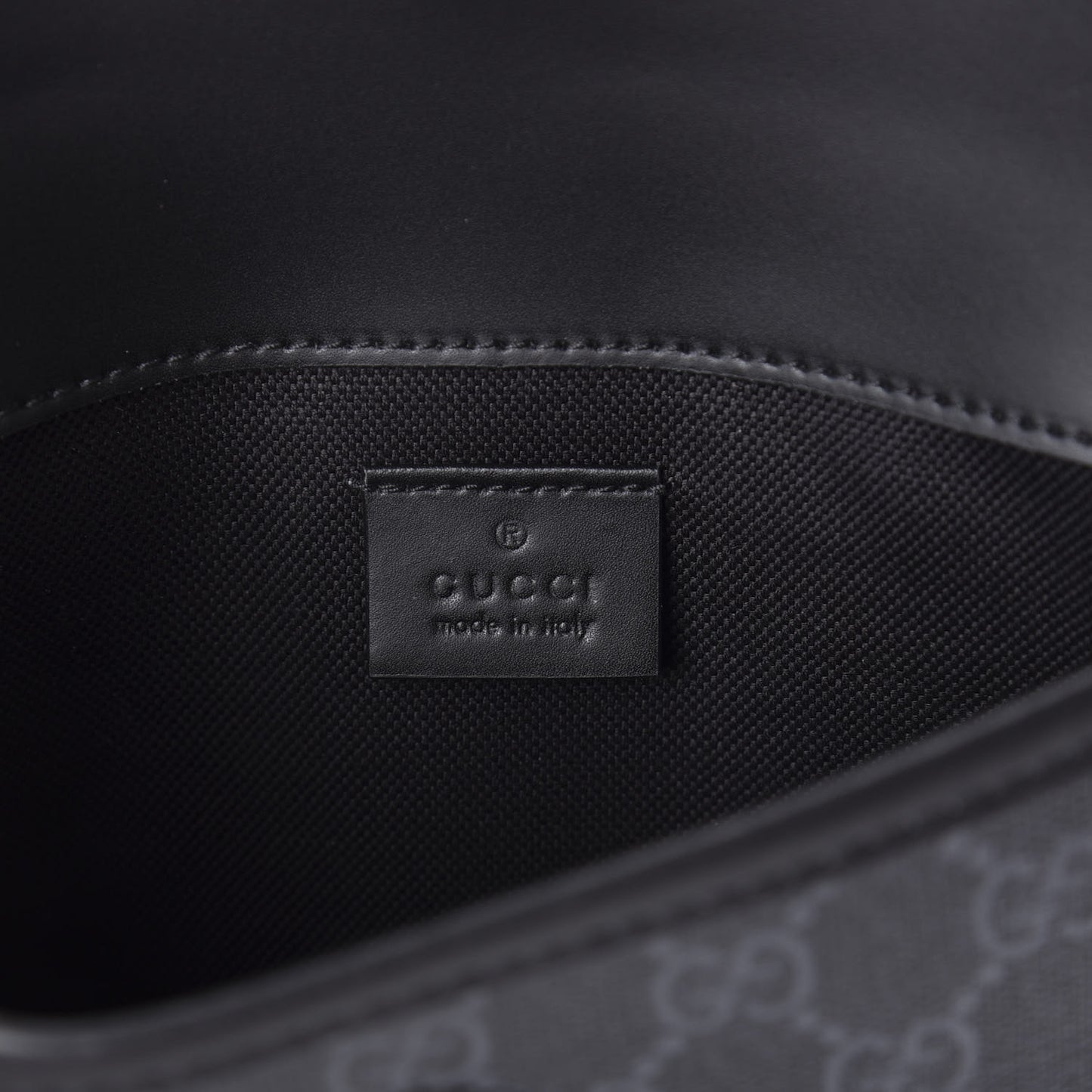 GG Supreme Monogram Web Slim Belt Bag Black Grey