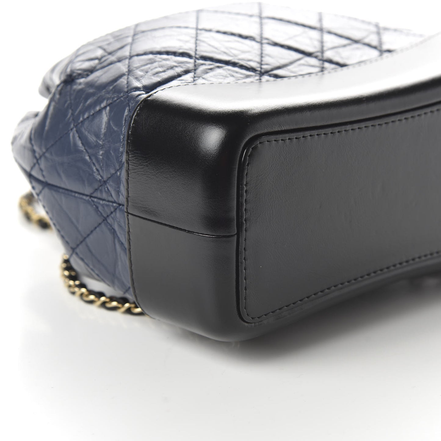 Aged Calfskin Quilted Small Gabrielle Backpack Blue Black