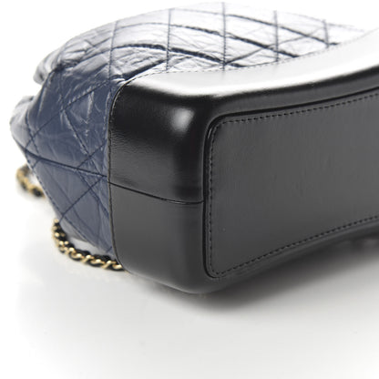Chanel Aged Calfskin Quilted Small Gabrielle Backpack Blue Black 5 of 10