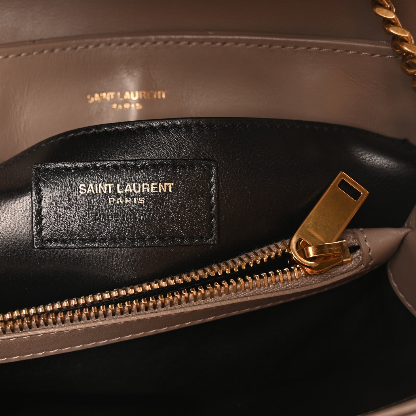 Calfskin Y Quilted Monogram Small Loulou Crossbody Bag Greyish Brown