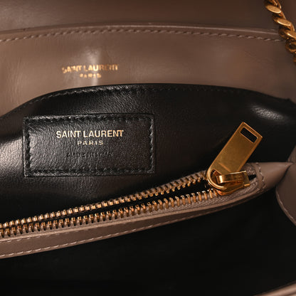 Saint Laurent Calfskin Y Quilted Monogram Small Loulou Crossbody Bag Greyish Brown 7 of 11