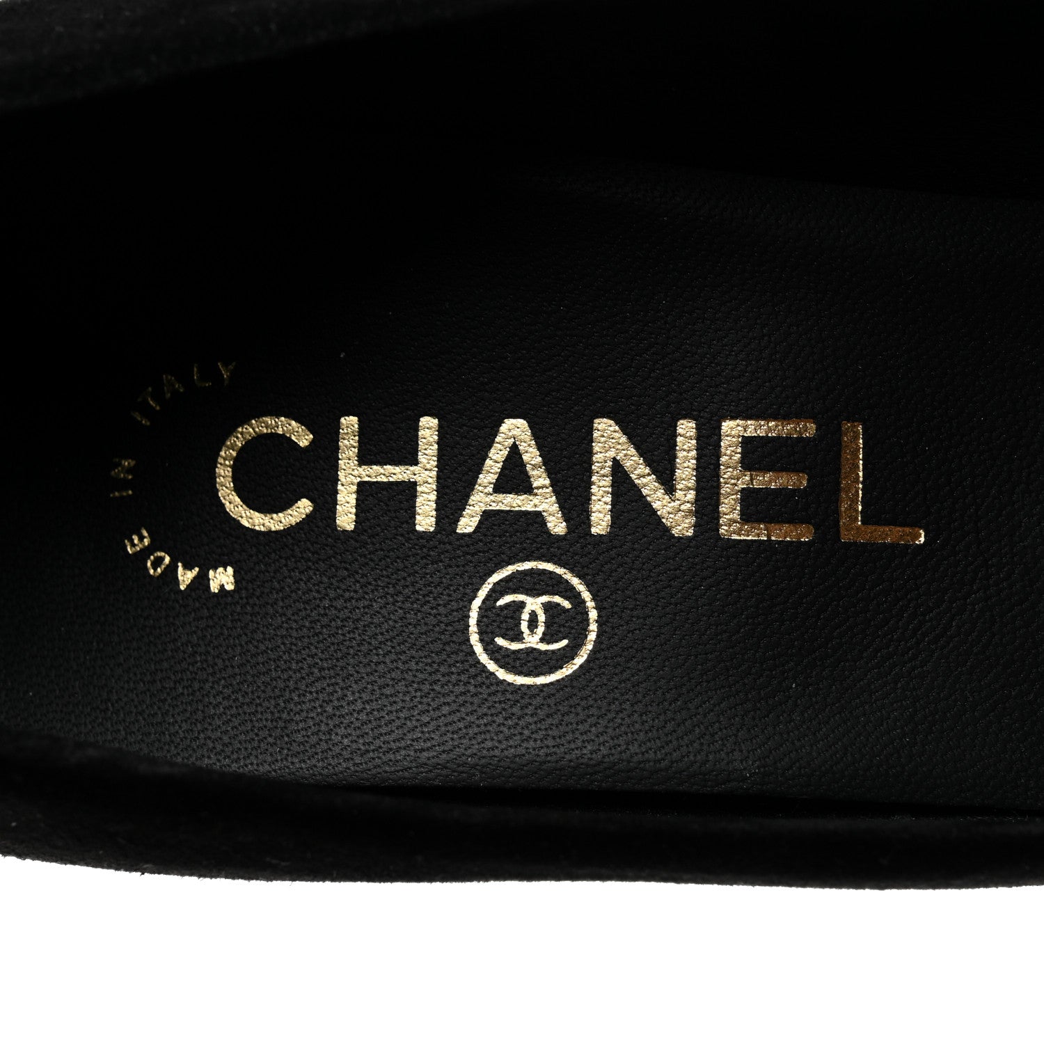 Chanel Suede Calfskin Satin Cap Toe CC Pumps 37 Black 7 of 9