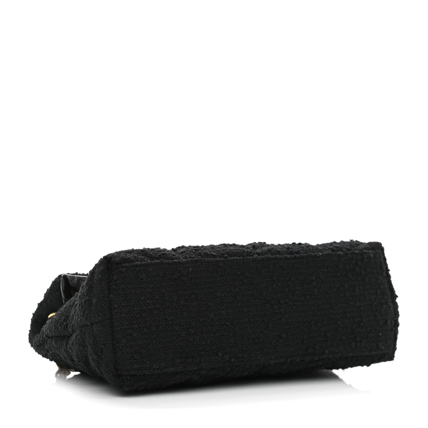 Tweed Quilted Small Loulou Puffer Monogram Chain Satchel Black