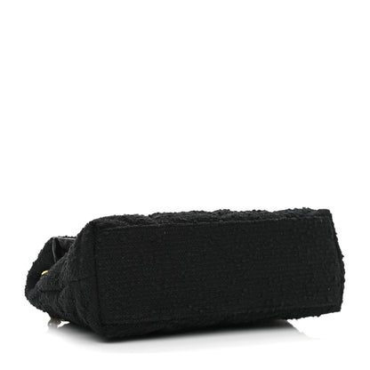 Saint Laurent Tweed Quilted Small Loulou Puffer Monogram Chain Satchel Black 4 of 10