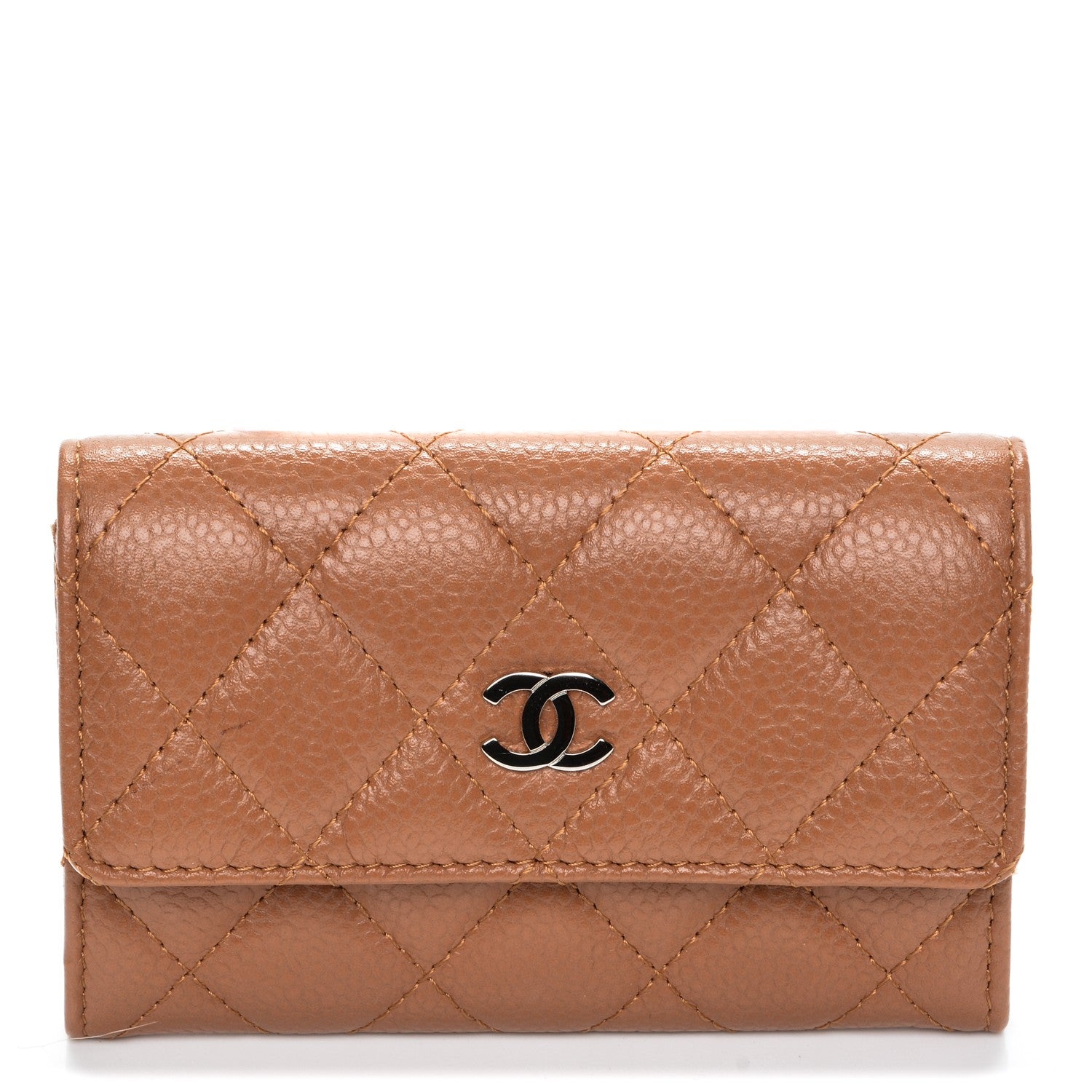 Chanel Caviar Quilted Card Holder Light Brown 1 of 8