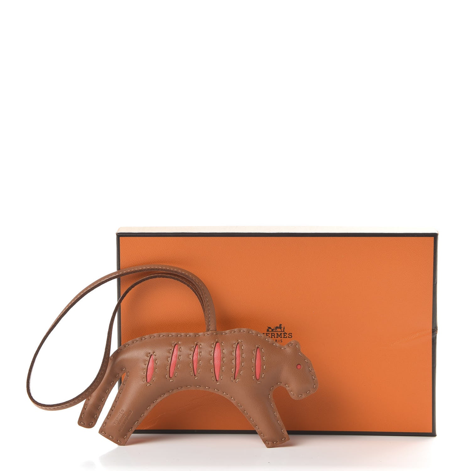Hermes Milo Lambskin Rooroo Bag Charm Gold Rose Texas 4 of 4