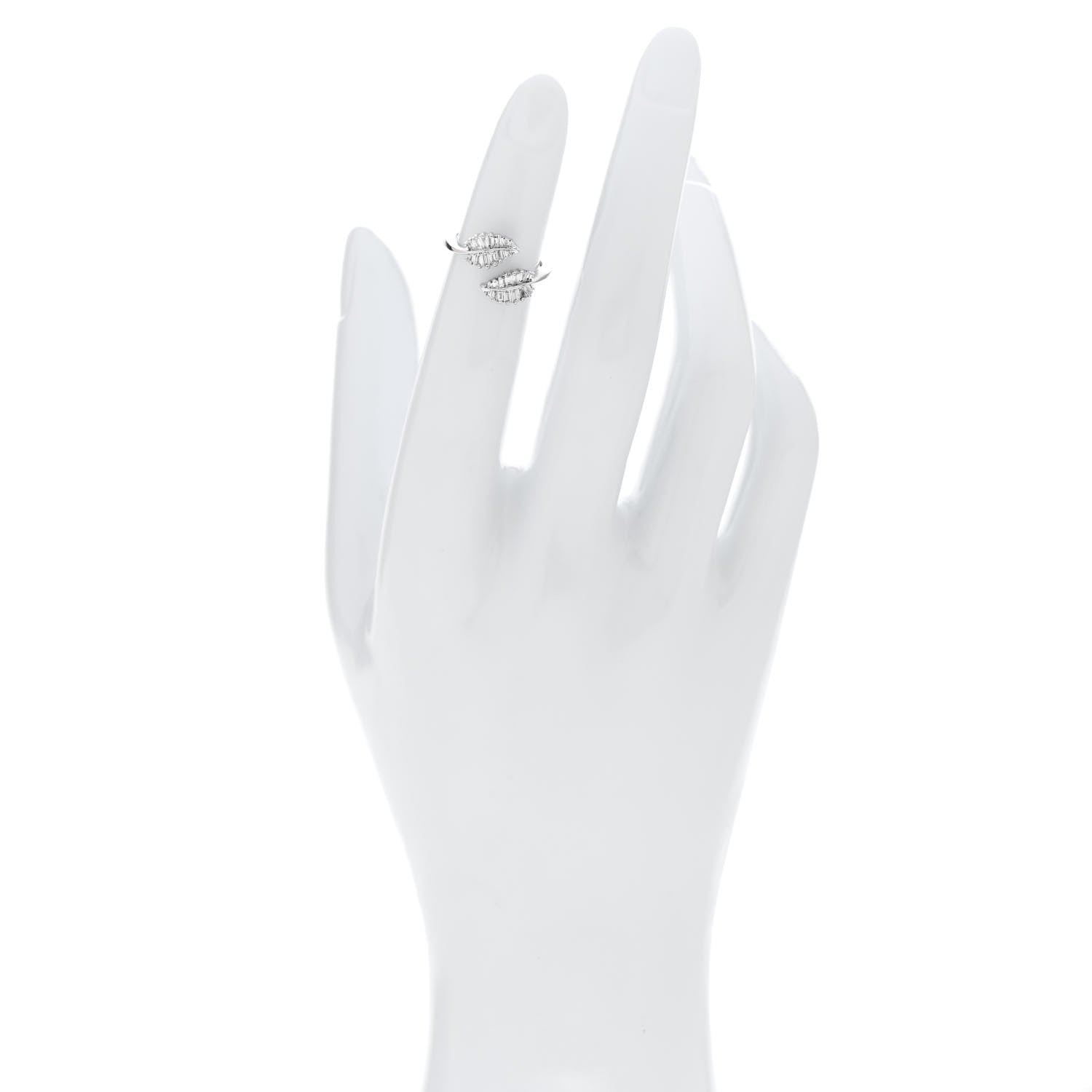 Anita Ko 18K White Gold Diamond Small Palm Leaf Ring 44 3 2 of 5