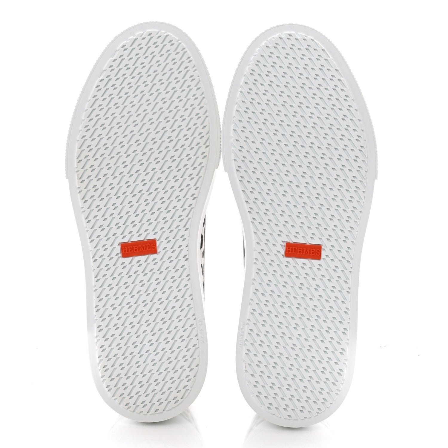 Hermes Canvas Calfskin Leopard Get Sneakers 39 Prunoir White 5 of 8