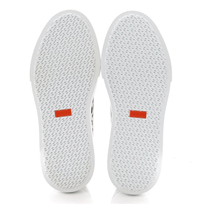 Hermes Canvas Calfskin Leopard Get Sneakers 39 Prunoir White 5 of 8