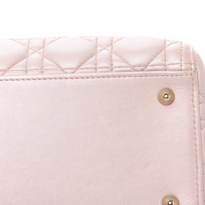 Christian Dior Pearly Lambskin Cannage Medium Lady Dior Lotus 10 of 14