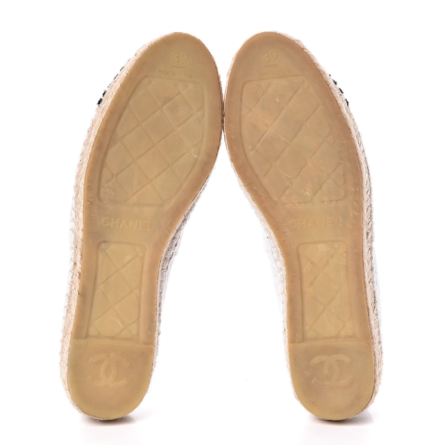 Chanel Terry Cloth CC Espadrilles 39 Silver Black 5 of 10