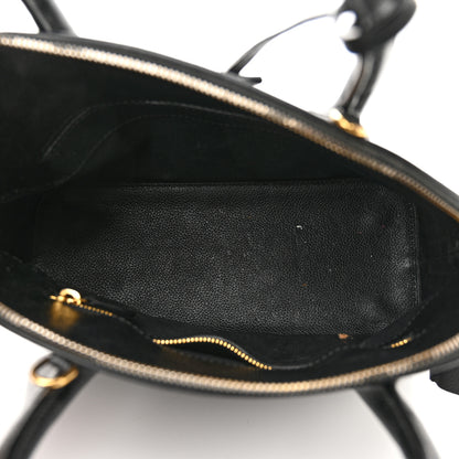 Balenciaga Grained Calfskin Logo S Ville Top Handle Bag Black White 5 of 15