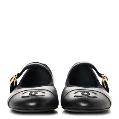 Chanel Lambskin Mary Jane Flats 38 Black 3 of 9