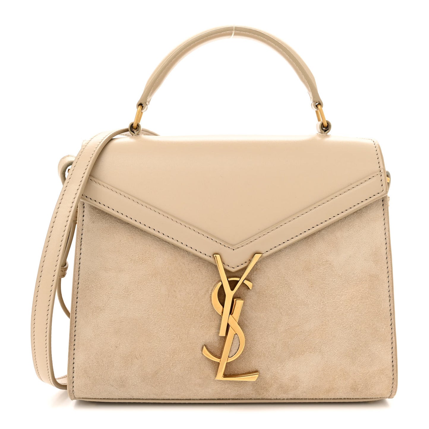 Kid Suede Smooth Calfskin Mini Classic Monogram Cassandra Top Handle Sea Salt