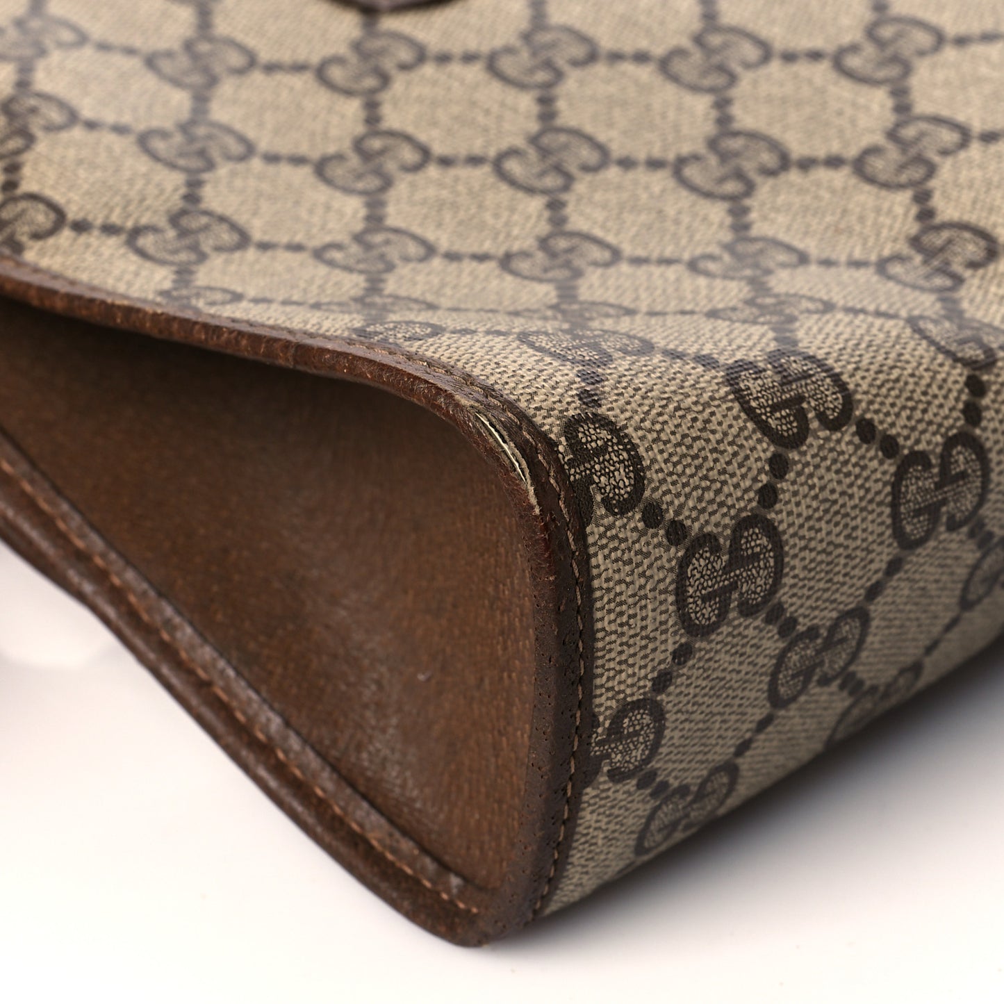 Coated Canvas Monogram Web Clutch Brown