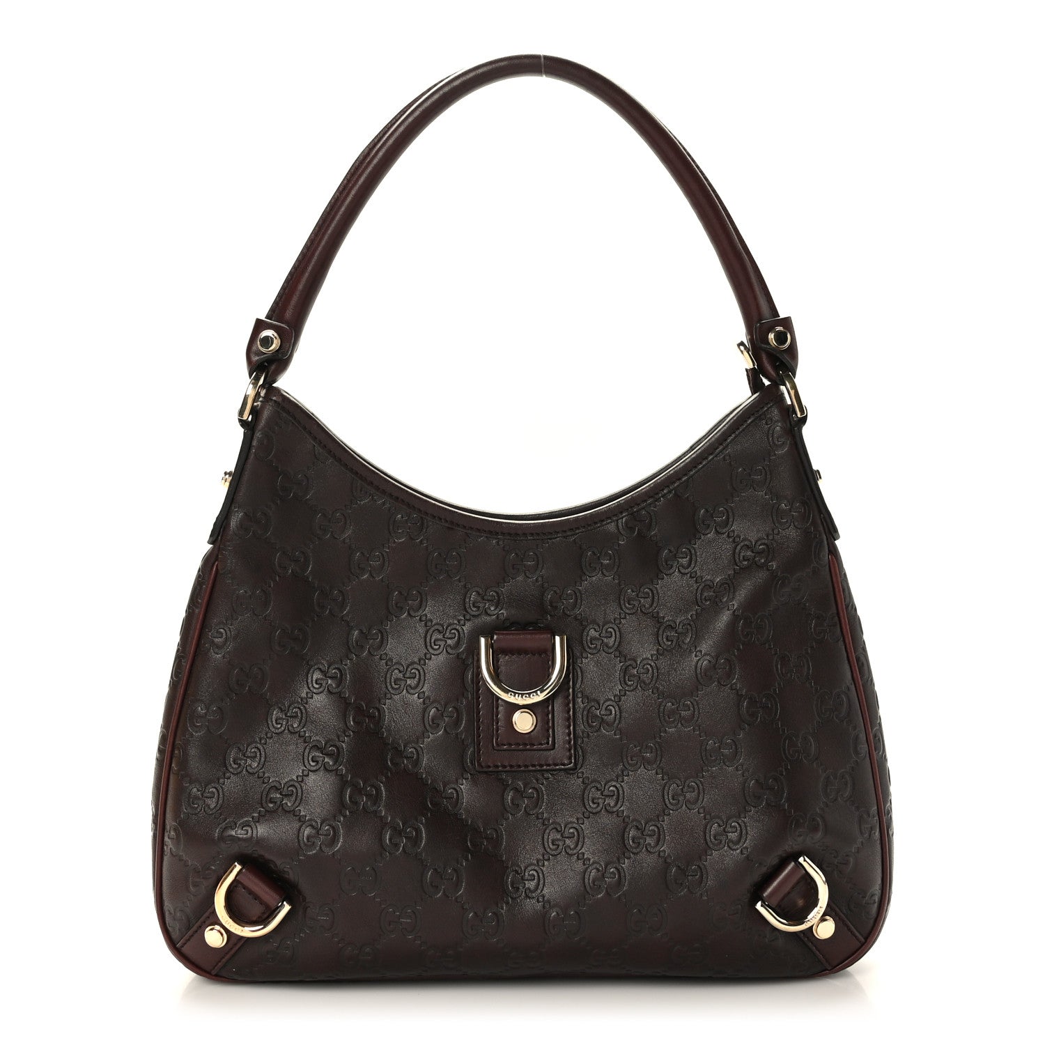 Gucci Guccissima Medium Abbey D Ring Hobo Chocolate 1 of 9