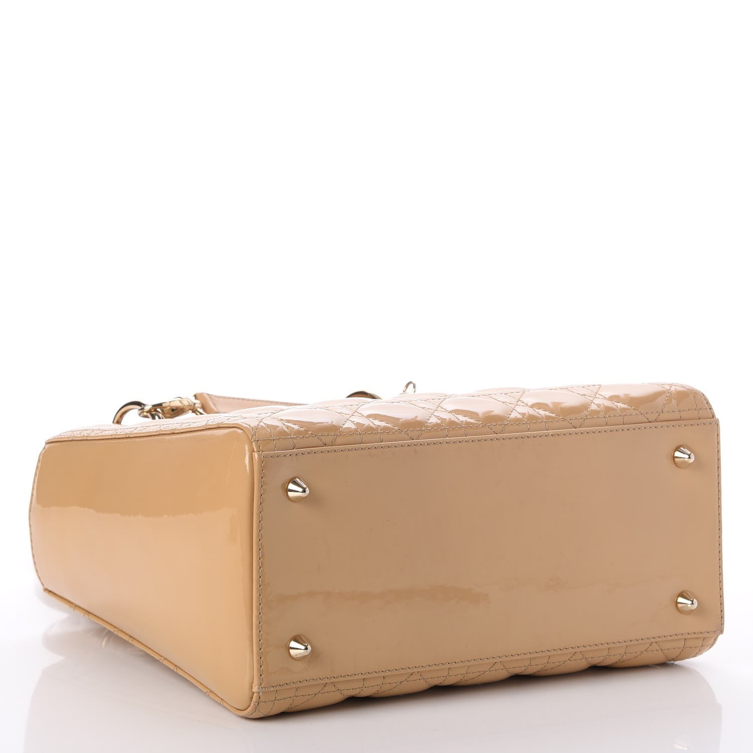 Christian Dior Patent Cannage Medium Lady Dior Beige 5 of 10