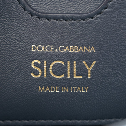 Dolce & Gabbana Calfskin Denim Patchwork Mini Miss Sicily Satchel Blue 6 of 10