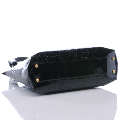 Chanel Patent Perforated Camellia Tote Black 4 of 8