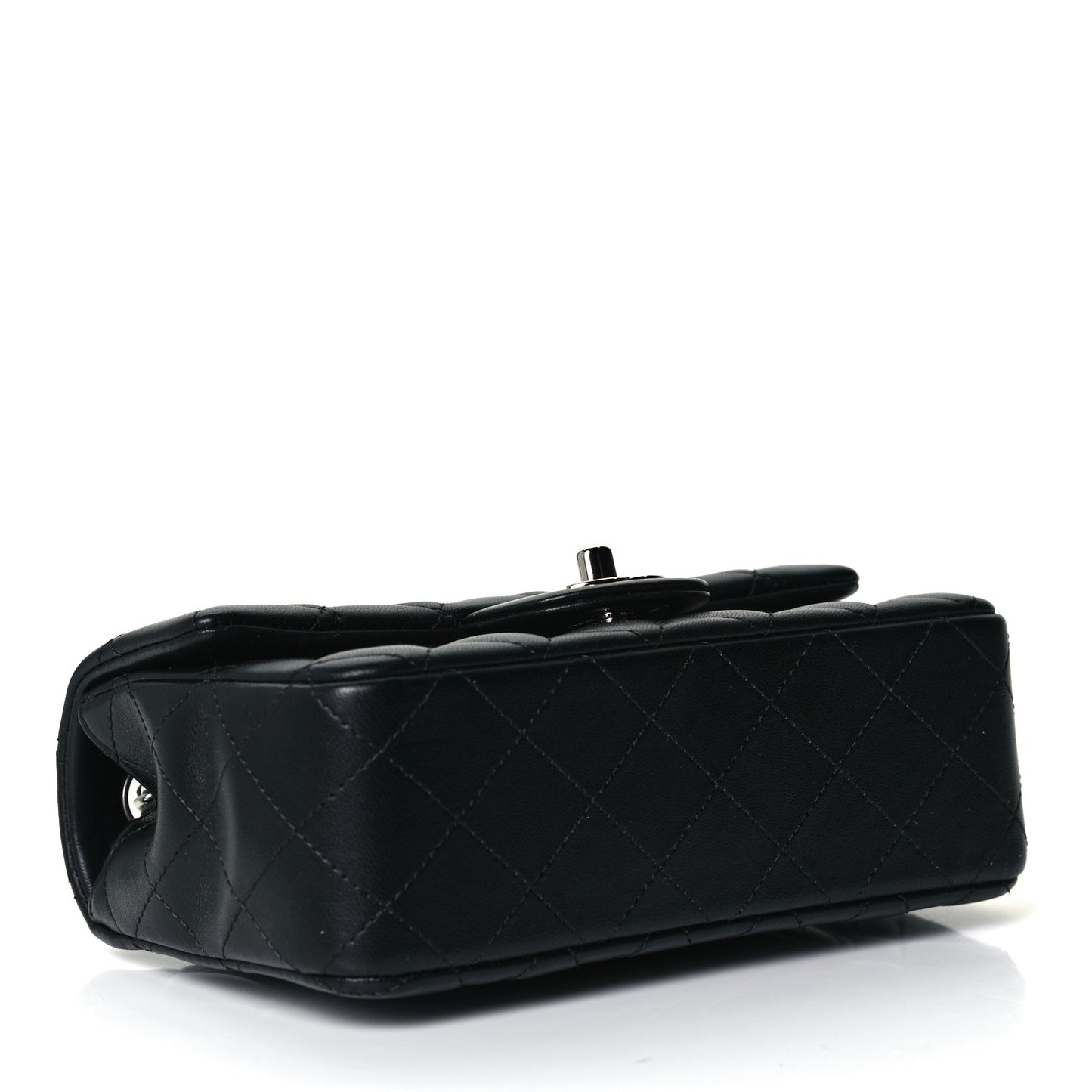 Lambskin Quilted Mini Rectangular Flap Black