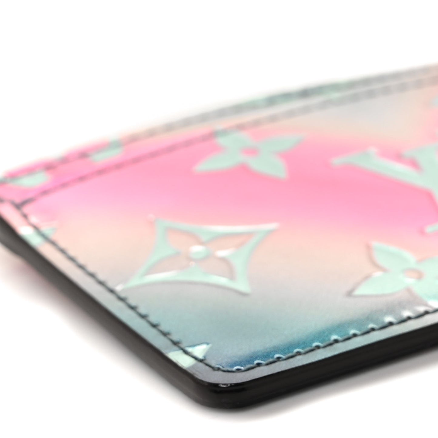 Metallic Vernis Card Holder Blue Pink