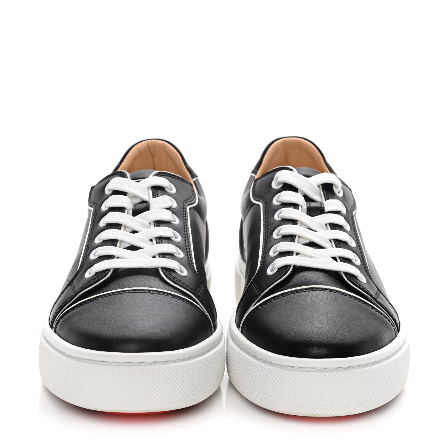 Christian Louboutin Calfskin Womens Vieirissima Flat Sneakers 39 Black White 2 of 11