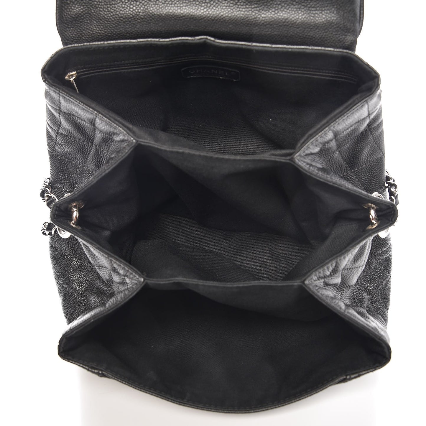 Caviar Quilted Timeless Accordion Flap Black