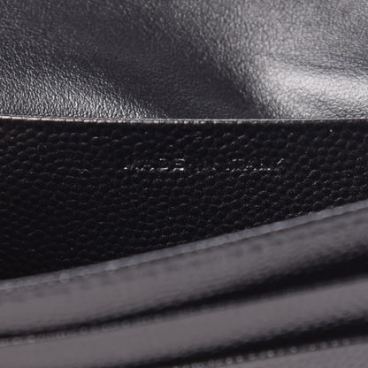 Saint Laurent Grain De Poudre Matelasse Chevron Monogram Card Case Black 7 of 10