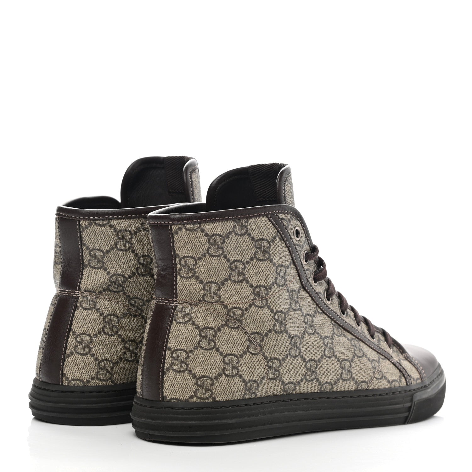 Gucci Monogram Mens High Top Sneaker 8.5 Dark Brown 4 of 10