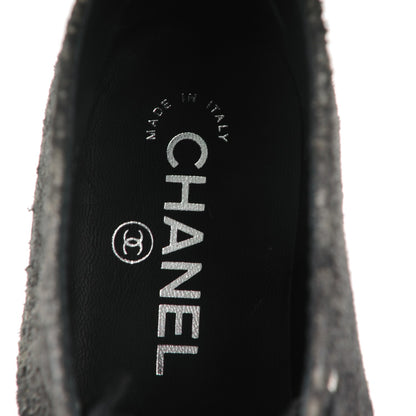 Chanel Suede Calfskin Lace Up Short Boots 35 Dark Grey 7 of 8