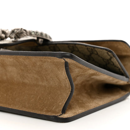 Gucci GG Supreme Monogram Suede Crystal Small Dionysus Shoulder Bag Beige Ebony Taupe 9 of 9