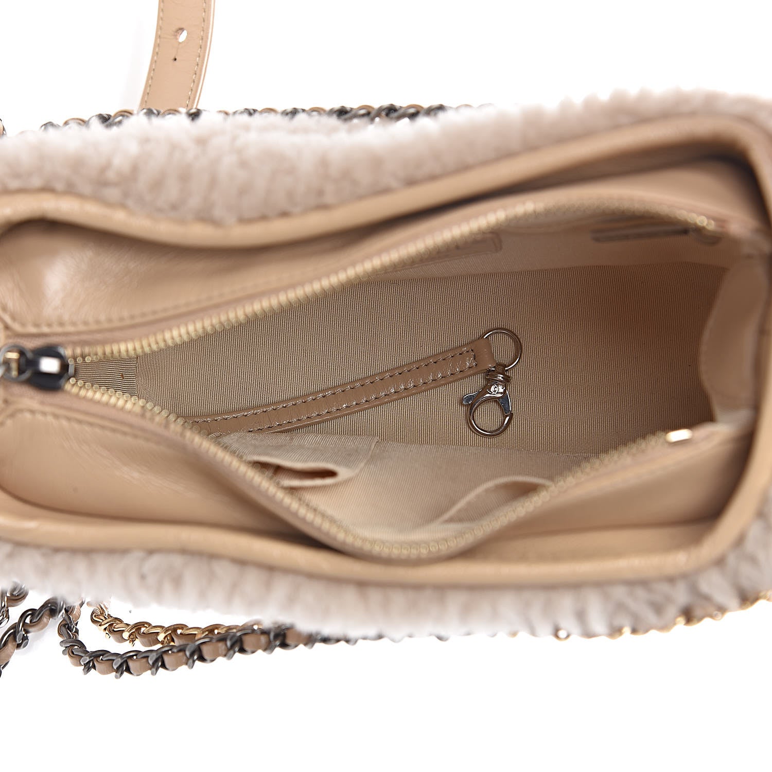 Chanel Shearling Small Gabrielle Hobo Dark Beige 5 of 10