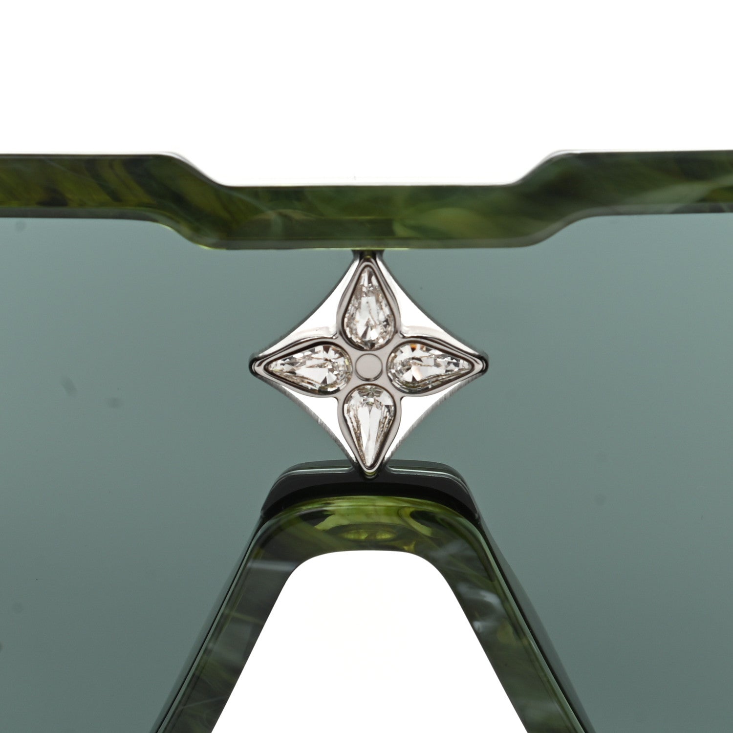 Louis Vuitton Acetate Marble Effect Swarovski Cyclone Sunglasses Z1552W Green 10 of 10