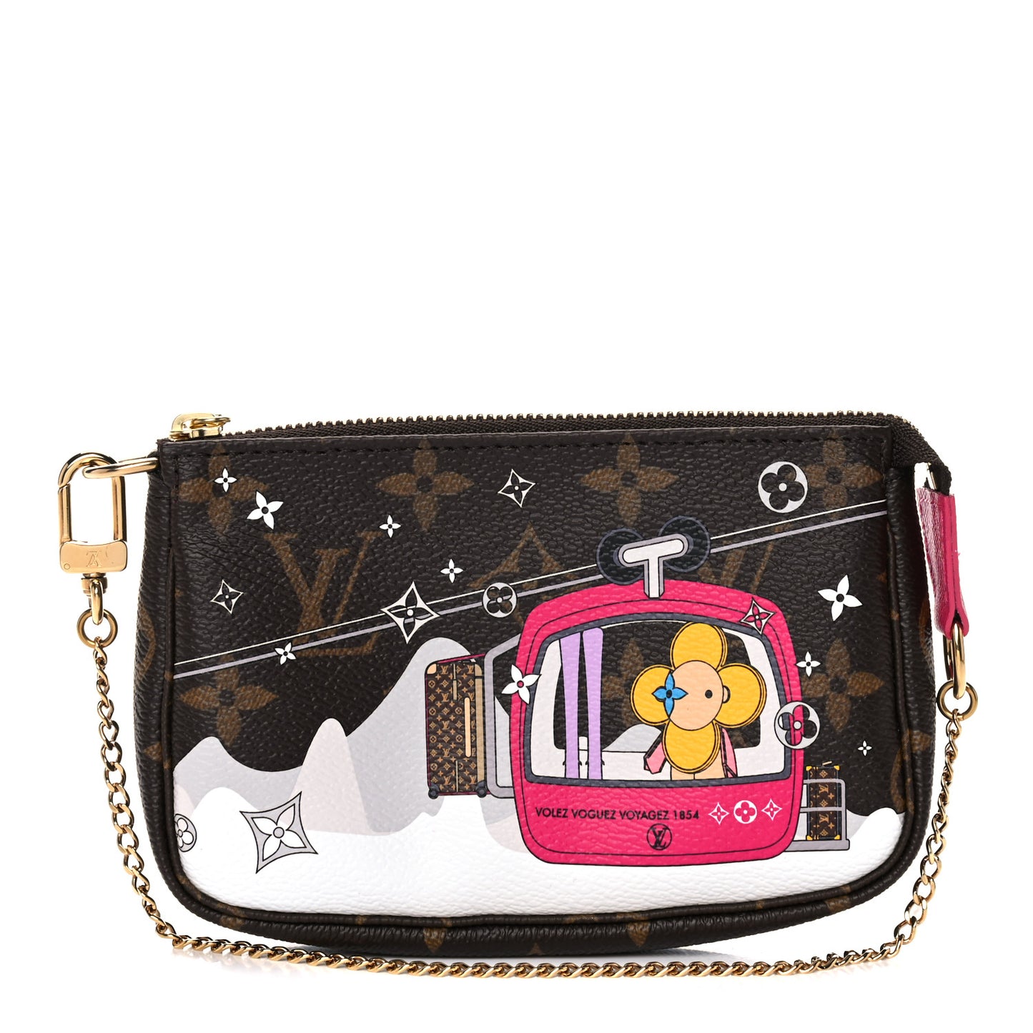Monogram 2019 Christmas Animation Mini Courchevel Pochette Accessories Fuchsia