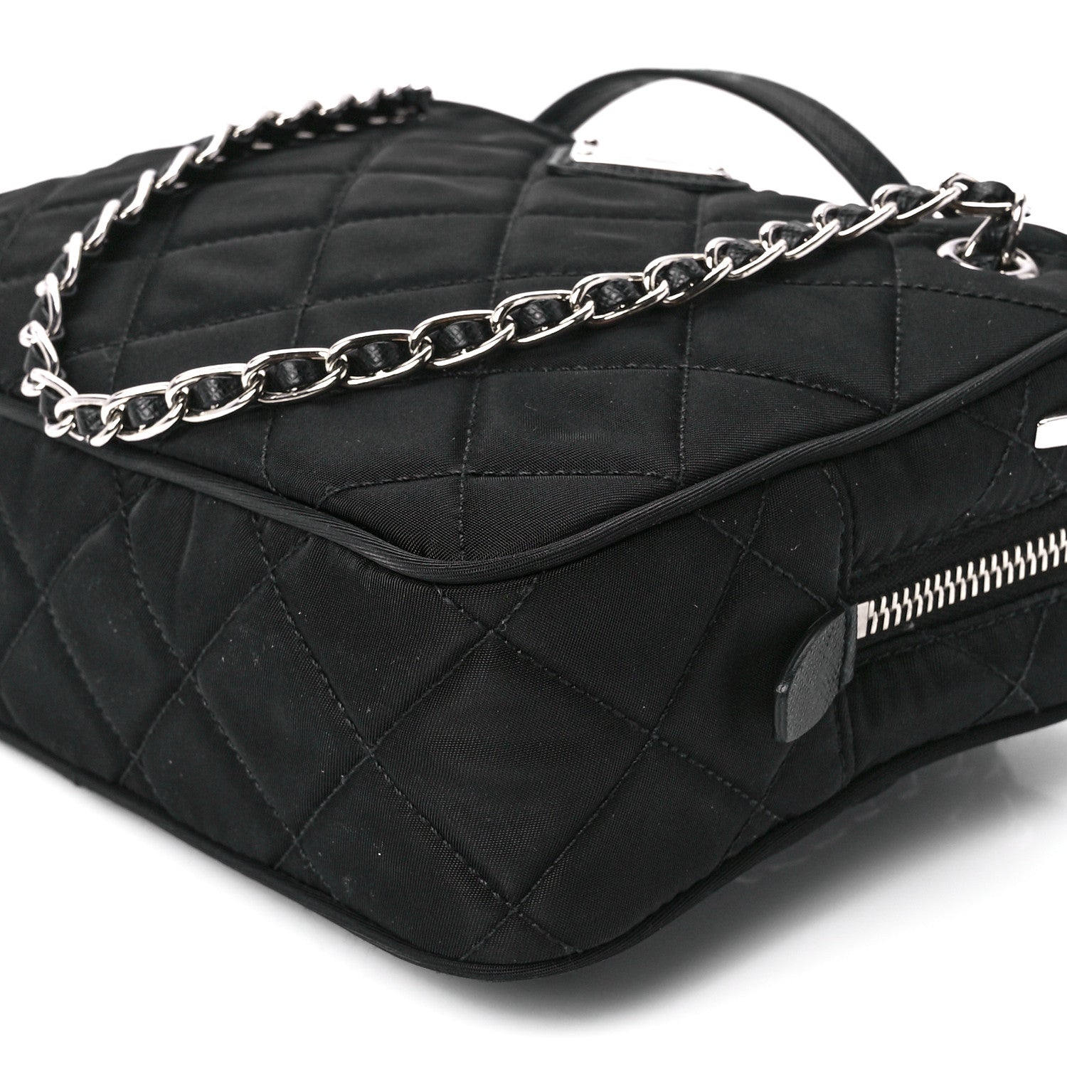 Prada Nylon Tessuto Impuntu Quilted Bandoliera Crossbody Bag Black 12 of 12