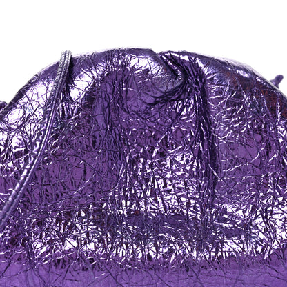 Bottega Veneta Metallic Crinkled Lambskin The Mini Pouch Viola 9 of 11