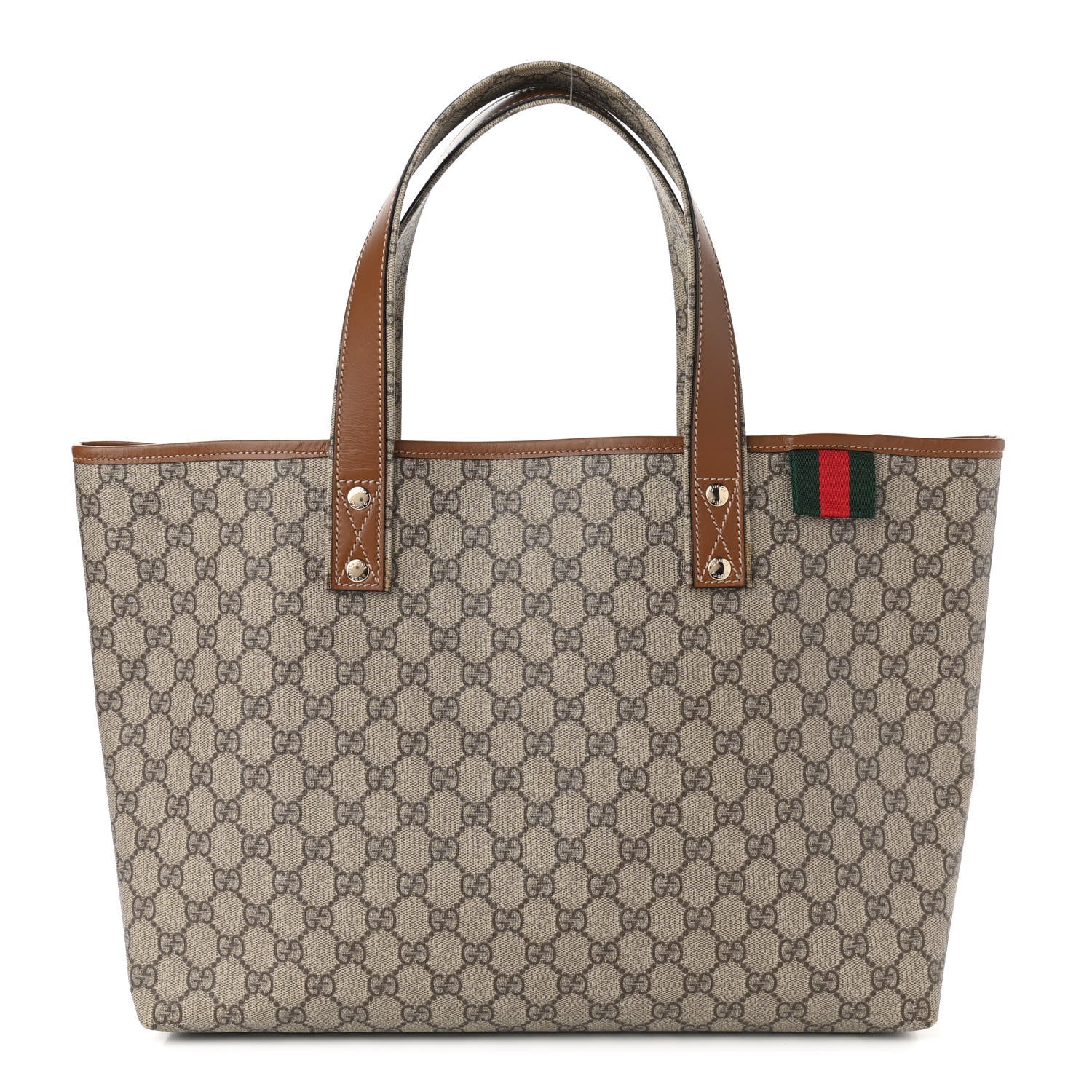 Gucci GG Plus Monogram Medium Signature Web Loop Tote Brown 1 of 10