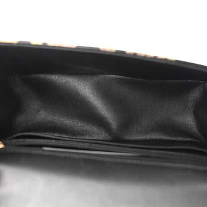 Chanel Calfskin Crocodile Embossed Graffiti 2.55 Mini Cocodile Reissue Flap Black Pink 5 of 11