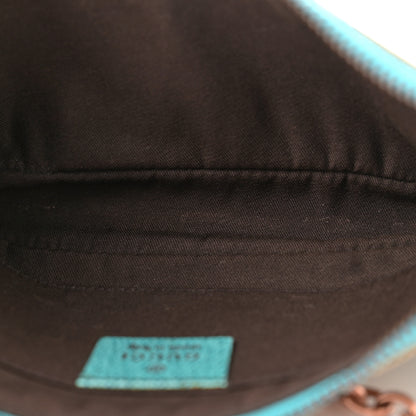 Gucci Monogram Horsebit Nail Chain Pochette Turquoise 5 of 12