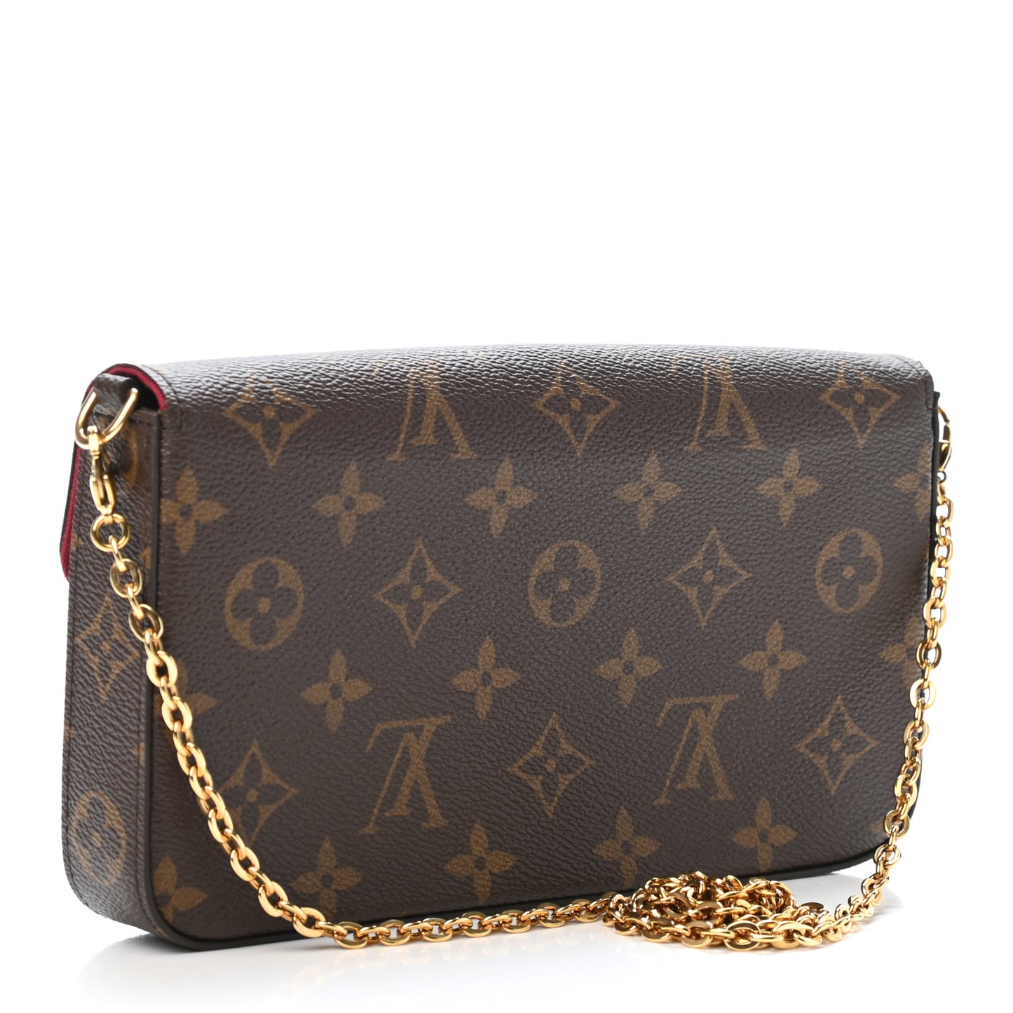 Monogram Pochette Felicie Chain Wallet Fuchsia