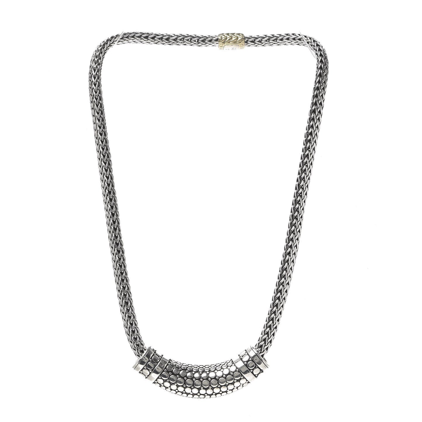 Sterling Silver 18K Yellow Gold Dot Slide Pendant Necklace