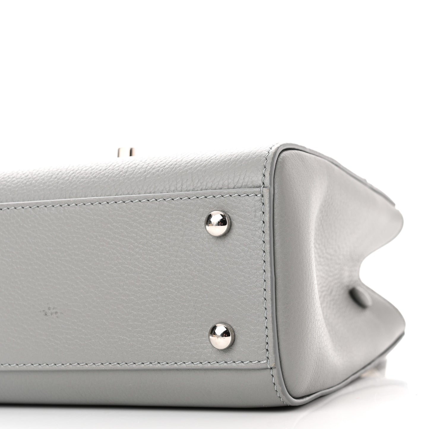 Grained Calfskin Mini Neo Executive Shopper Tote Grey
