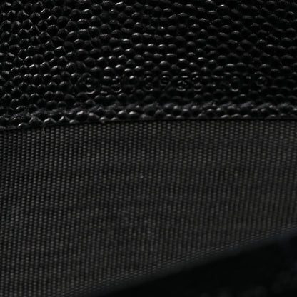 Saint Laurent Grain De Poudre Matelasse Chevron Monogram Envelope Chain Wallet Black 7 of 13
