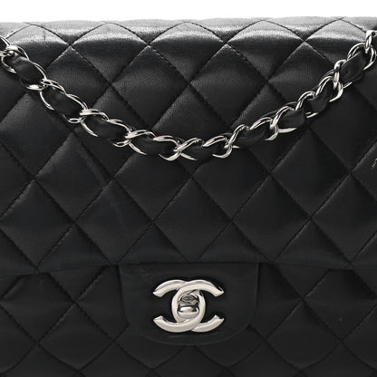 Chanel Lambskin Quilted Medium Double Flap Black 15 of 26